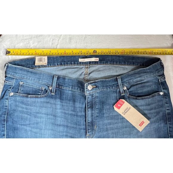 Levis Womens Jeans Classic Straight Sculpt Mid Rise Med Blue Plus Size 22W - Picture 14 of 16